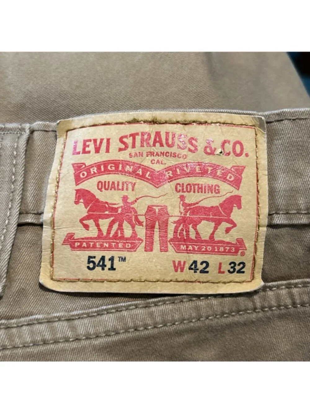 LEVI STRAUSS Men’s 541 Athletic Fit Stretch Cotton Denim Jeans 42x32 Brown 18181